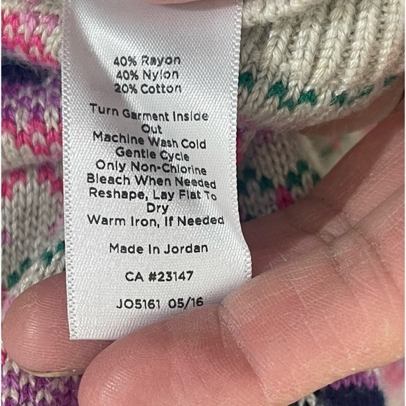 Talbots multicolored scoopneck sweater. Size medium GUC - Picture 9 of 10